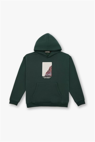 Not All Wounds Are Visible Oversize Sweatshirt Kadın Yeşil