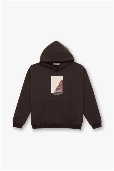 Not All Wounds Are Visible Oversize Sweatshirt Kadın Kahverengi