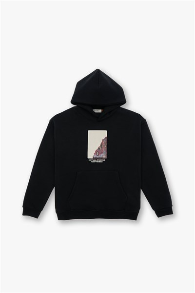 Not All Wounds Are Visible Oversize Sweatshirt Erkek Siyah