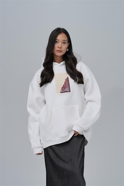 Not All Wounds Are Visible Oversize Sweatshirt Kadın Ekru