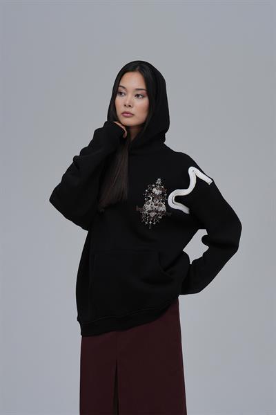 Nothing to Lose Oversize Sweatshirt Kadın Siyah