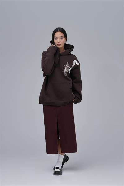 Nothing to Lose Oversize Sweatshirt Kadın Kahverengi