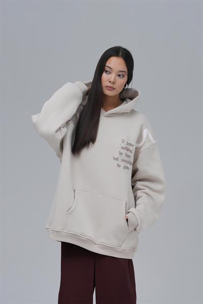 Nothing to Lose Oversize Sweatshirt Kadın Stone