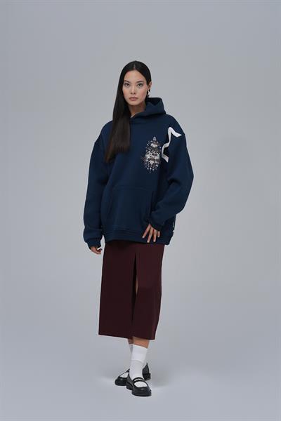Nothing to Lose Oversize Sweatshirt Kadın İndigo