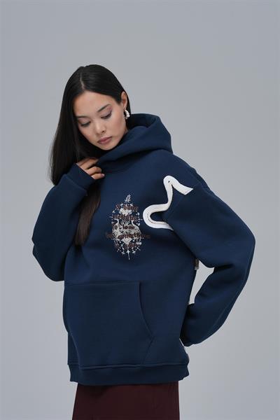 Nothing to Lose Oversize Sweatshirt Kadın İndigo