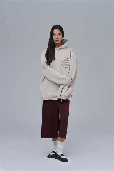 Nothing to Lose Oversize Sweatshirt Kadın Stone