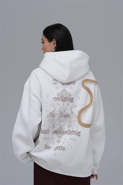 Nothing to Lose Oversize Sweatshirt Kadın Ekru