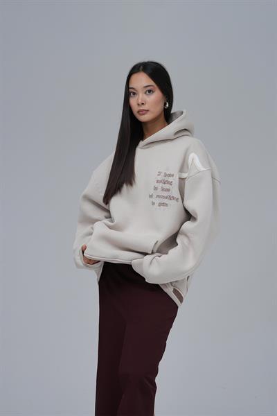 Nothing to Lose Oversize Sweatshirt Kadın Stone