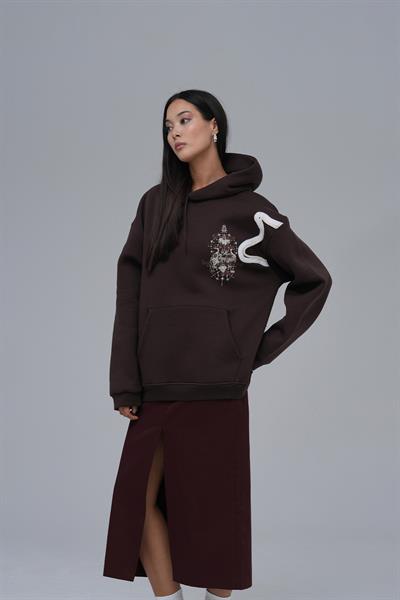 Nothing to Lose Oversize Sweatshirt Kadın Kahverengi