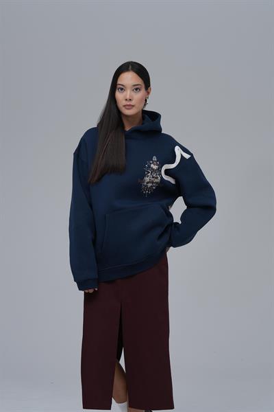 Nothing to Lose Oversize Sweatshirt Kadın İndigo