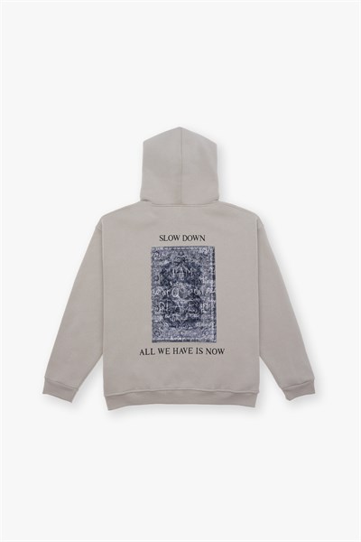 Now Manifesto Oversize Sweatshirt Erkek Stone