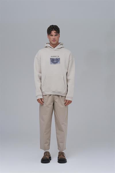 Now Manifesto Oversize Sweatshirt Erkek Stone