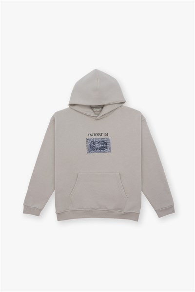Now Manifesto Oversize Sweatshirt Erkek Stone