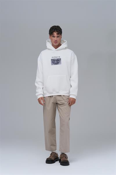 Now Manifesto Oversize Sweatshirt Erkek Ekru