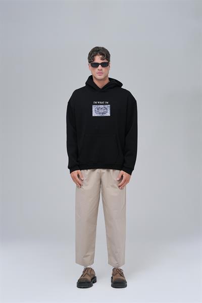 Now Manifesto Oversize Sweatshirt Erkek Siyah