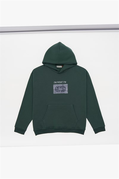 Now Manifesto Oversize Sweatshirt Erkek Yeşil