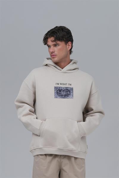 Now Manifesto Oversize Sweatshirt Erkek Stone