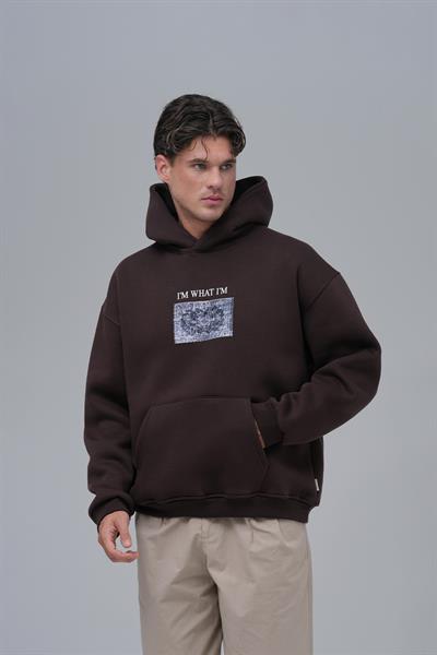 Now Manifesto Oversize Sweatshirt Erkek Kahverengi
