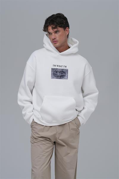 Now Manifesto Oversize Sweatshirt Erkek Ekru