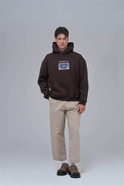 Now Manifesto Oversize Sweatshirt Erkek Kahverengi