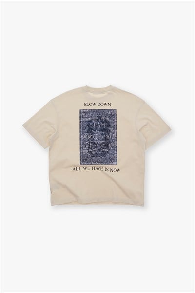 Now Manifesto Oversize Tişört Erkek Stone