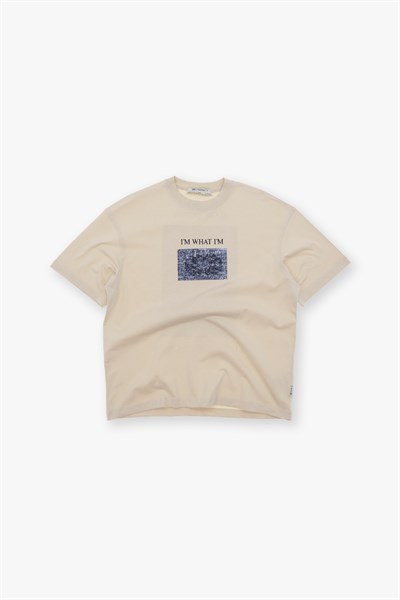 Now Manifesto Oversize Tişört Erkek Stone