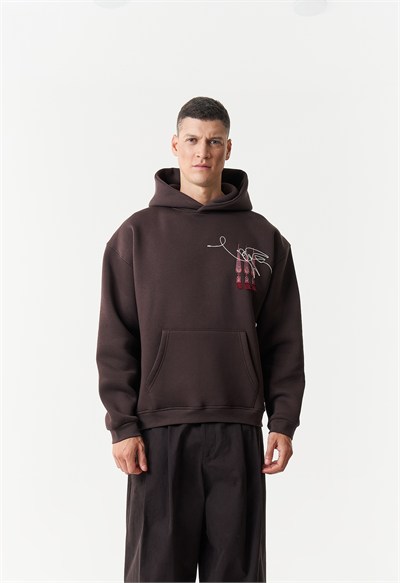 Oriental Legacy Oversize Erkek Sweatshirt Kahverengi