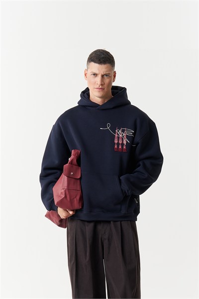 Oriental Legacy Oversize Erkek Sweatshirt Lacivert