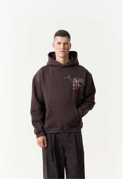 Oriental Legacy Oversize Erkek Sweatshirt Kahverengi