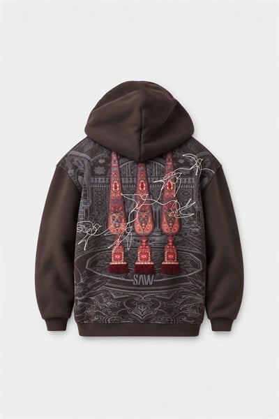 Oriental Legacy Oversize Erkek Sweatshirt Kahverengi