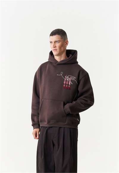 Oriental Legacy Oversize Erkek Sweatshirt Kahverengi