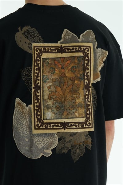 Ornate Oversize Erkek Tişört Siyah