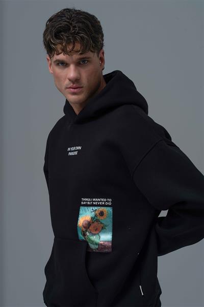 Paradise Within Oversize Sweatshirt Erkek Siyah