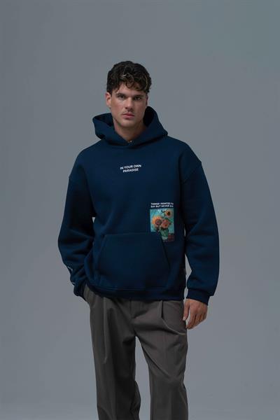 Paradise Within Oversize Sweatshirt Erkek İndigo