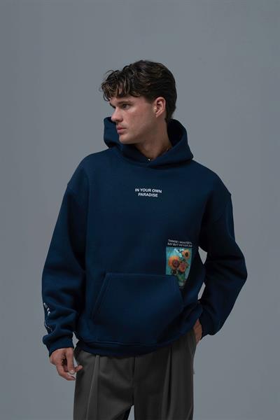 Paradise Within Oversize Sweatshirt Erkek İndigo