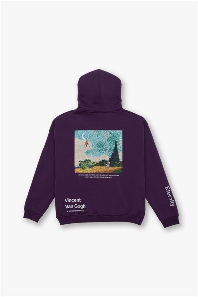 Paradise Within Oversize Sweatshirt Erkek Mor