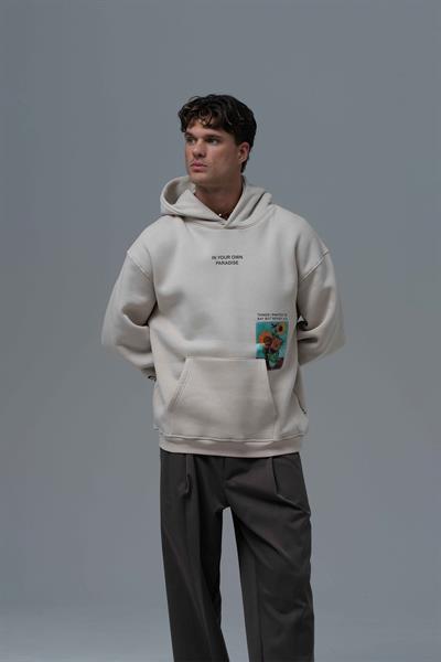 Paradise Within Oversize Sweatshirt Erkek Stone