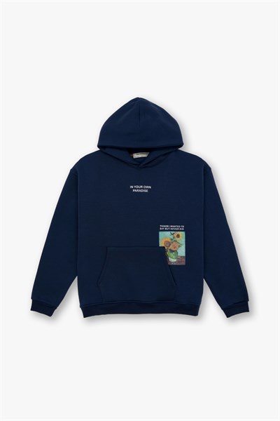 Paradise Within Oversize Sweatshirt Erkek İndigo