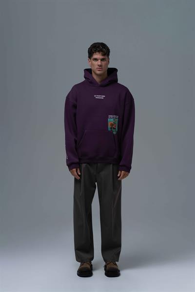 Paradise Within Oversize Sweatshirt Erkek Mor