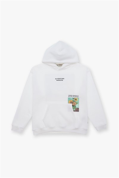 Paradise Within Oversize Sweatshirt Erkek Ekru