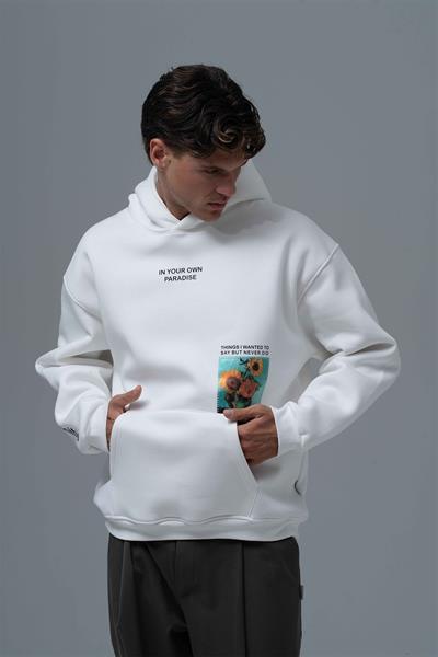 Paradise Within Oversize Sweatshirt Erkek Ekru