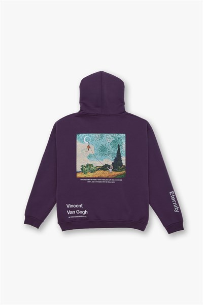 Paradise Within Oversize Sweatshirt Kadın Mor
