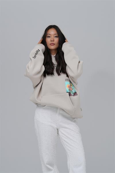 Paradise Within Oversize Sweatshirt Kadın Stone