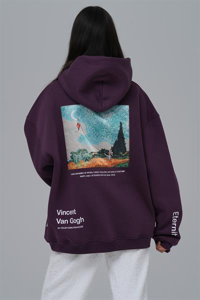 Paradise Within Oversize Sweatshirt Kadın Mor