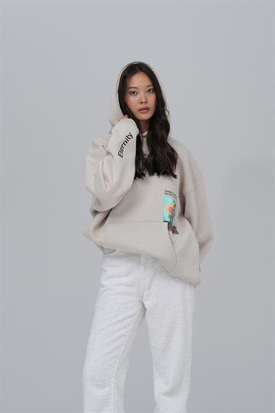 Paradise Within Oversize Sweatshirt Kadın Stone