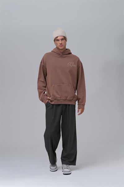 Paradox Oversize Sweatshirt Erkek Kahverengi