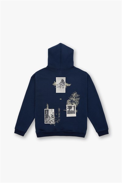 Portrait of a Generation Oversize Sweatshirt Erkek İndigo