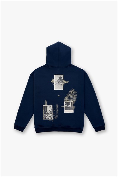 Portrait of a Generation Oversize Sweatshirt Kadın İndigo