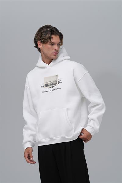 Portrait of a Generation Oversize Sweatshirt Erkek Ekru