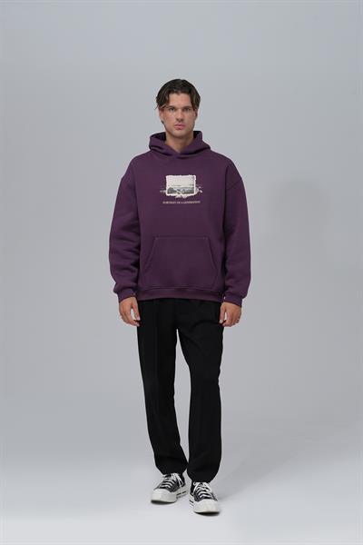 Portrait of a Generation Oversize Sweatshirt Erkek Mor